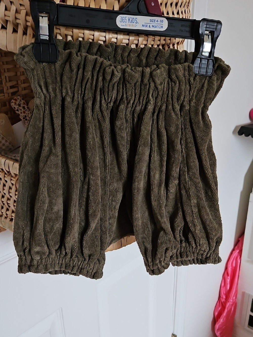 Kids Olive Terry Pull-On Bloomer Harem Shorts
